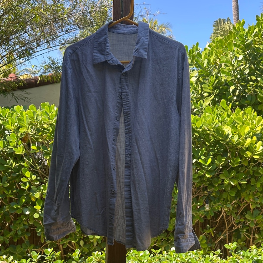 Casual Blue Button-Up Shirt
